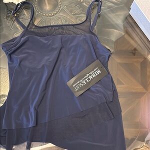 Miraclesuit Elegant Navy Layered Top
